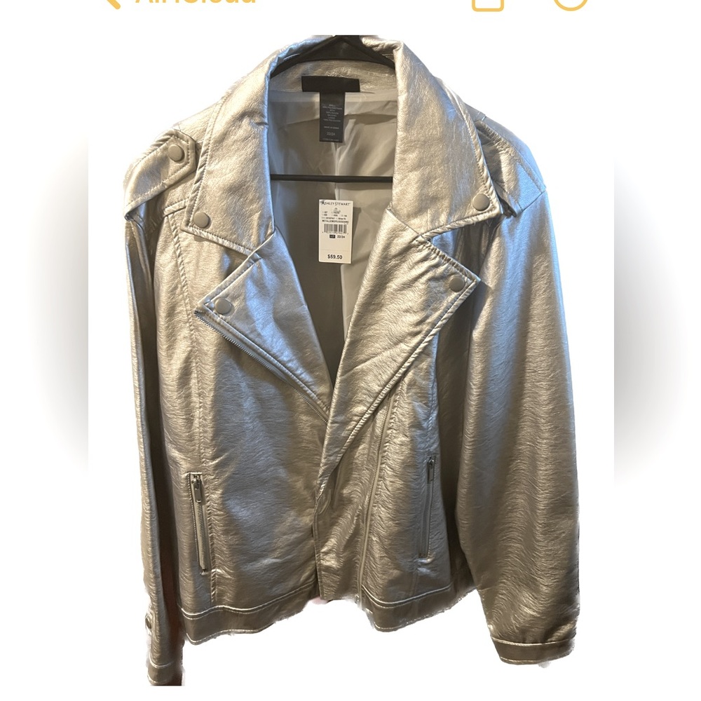 Sliver Moto jacket never worn leather like